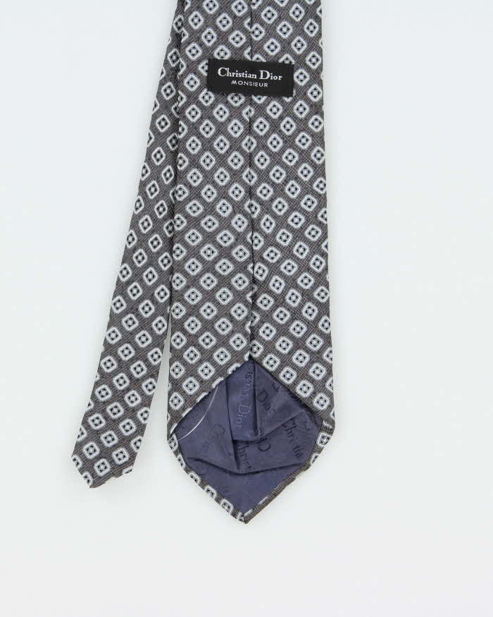 Vintage 1980s Christian Dior Patterned Silk Tie