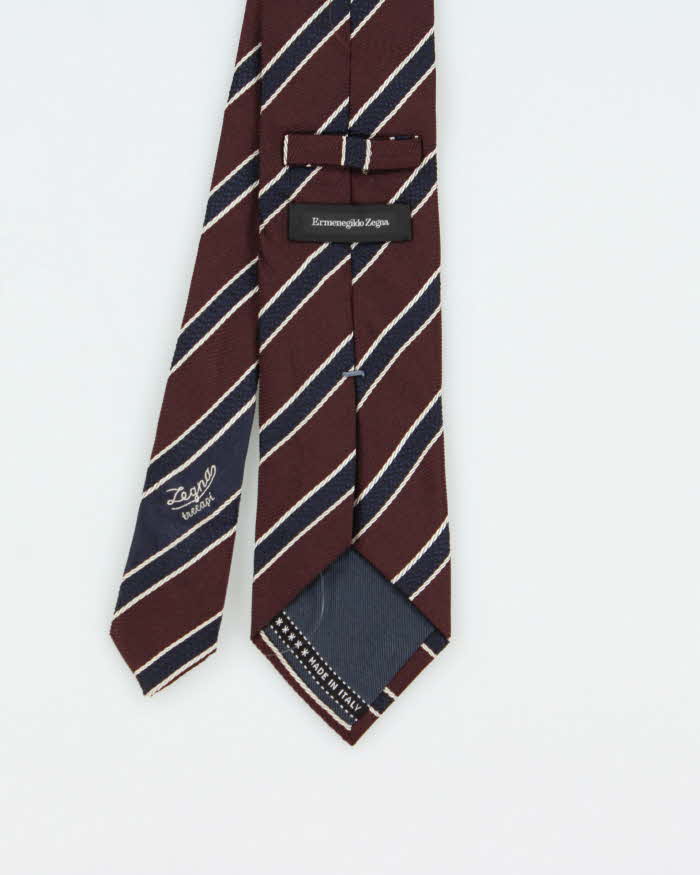 Vintage Ermenegildo Zegna Rope Striped Silk Prep Tie