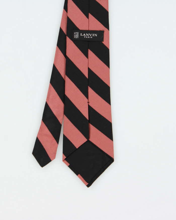 Vintage 1980s Lanvin Striped Silk Prep Tie
