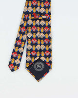 Vintage 1990s Burberry Nova Check Patterned Silk Tie