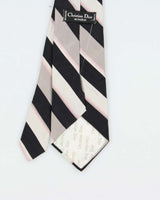 Vintage 1980s Christian Dior Striped Silk Prep Tie