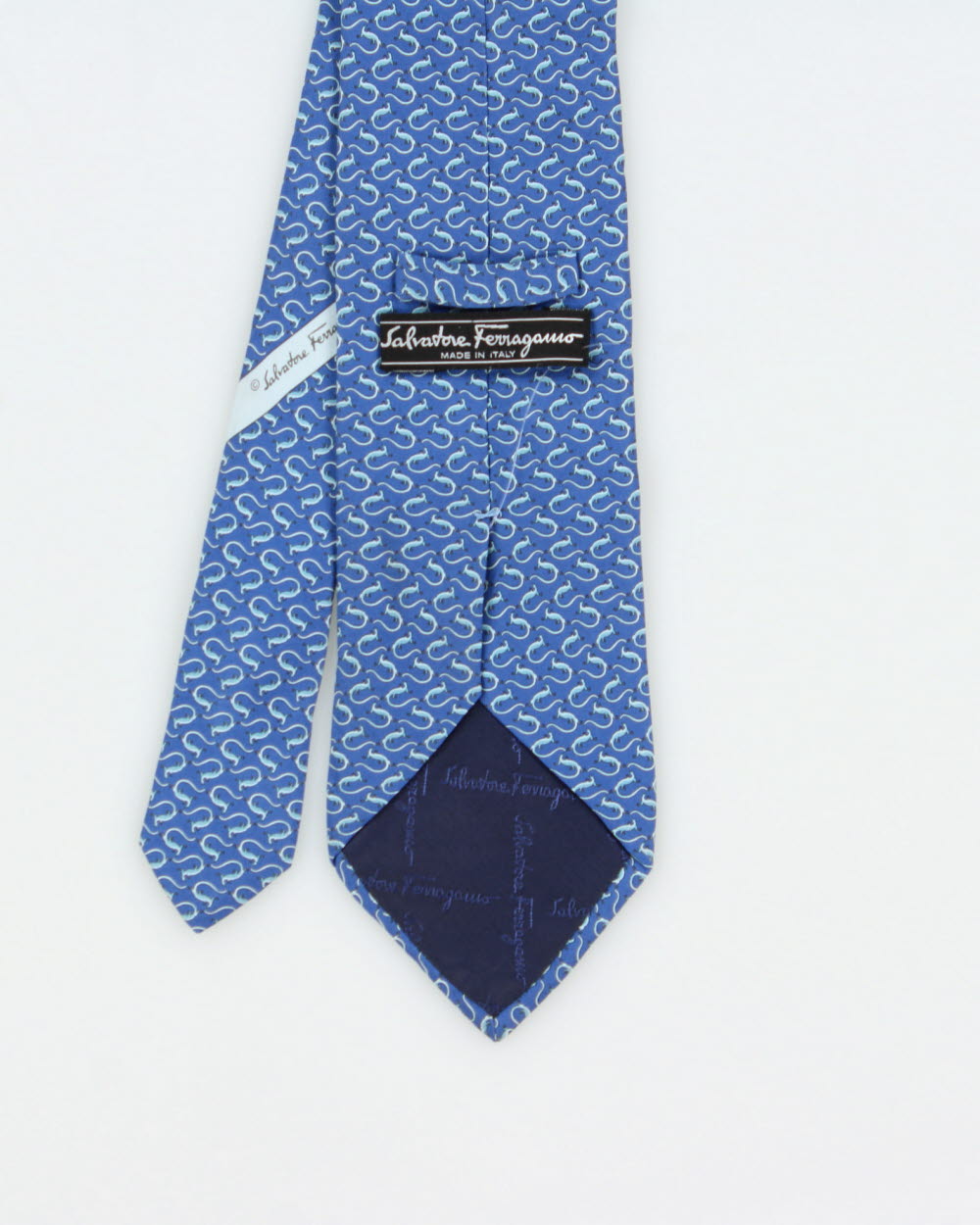 Vintage Salvatore Ferragamo Animal Patterned Italian Made Silk Tie