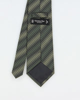 Vintage Y2K 00s Christian Dior Pattern Striped Made In France Silk Tie