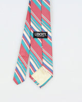 Vintage 1980s Liberty Of London Striped Made In USA Silk Prep Tie