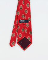 Vintage Y2K 00s Polo Ralph Lauren Hand Made In USA Patterned Silk Tie