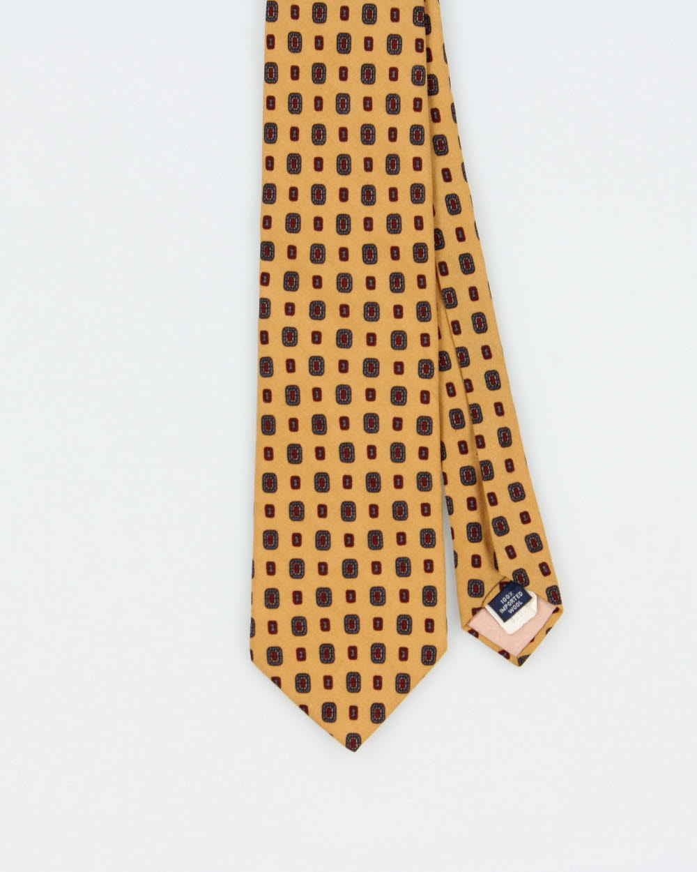 Vintage 1970s Givenchy Monsieur Patterned Made In USA Pure Wool Tie