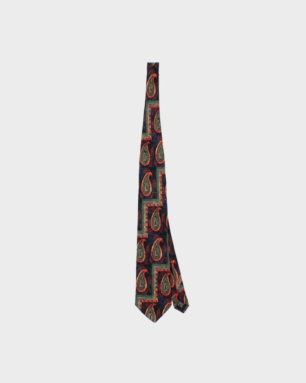 Vintage 1990s Ermenegildo Zegna Paisley Italian Made Woven Silk Tie
