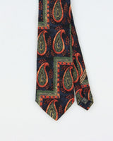 Vintage 1990s Ermenegildo Zegna Paisley Italian Made Woven Silk Tie