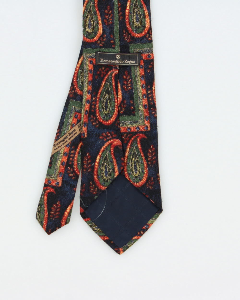 Vintage 1990s Ermenegildo Zegna Paisley Italian Made Woven Silk Tie