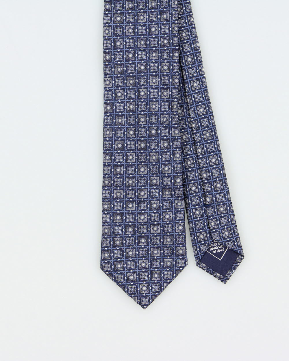 Brioni Square Patterned Hand Made In Italy Silk Tie