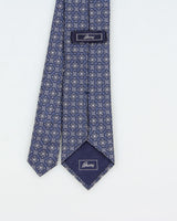 Brioni Square Patterned Hand Made In Italy Silk Tie