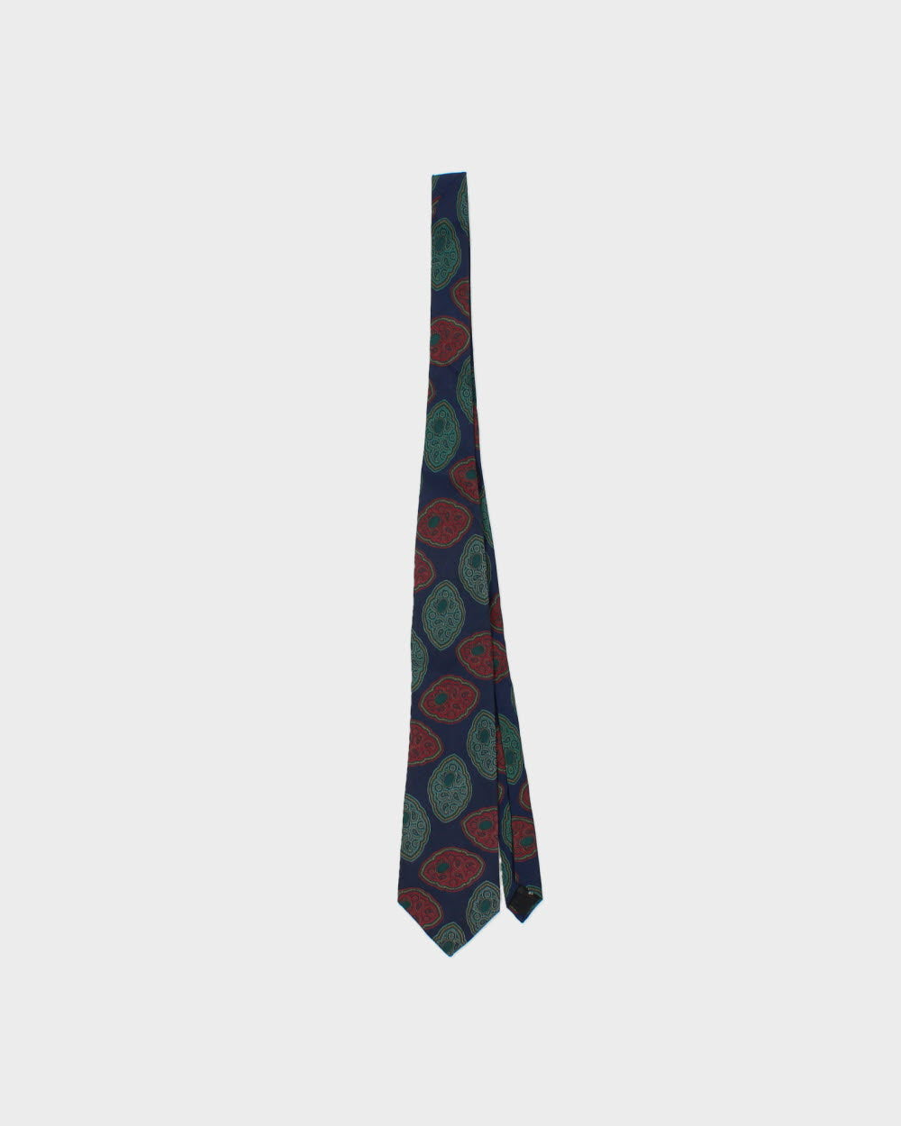 Vintage 1980s Yves Saint Laurent Paisley Badge Silk Tie