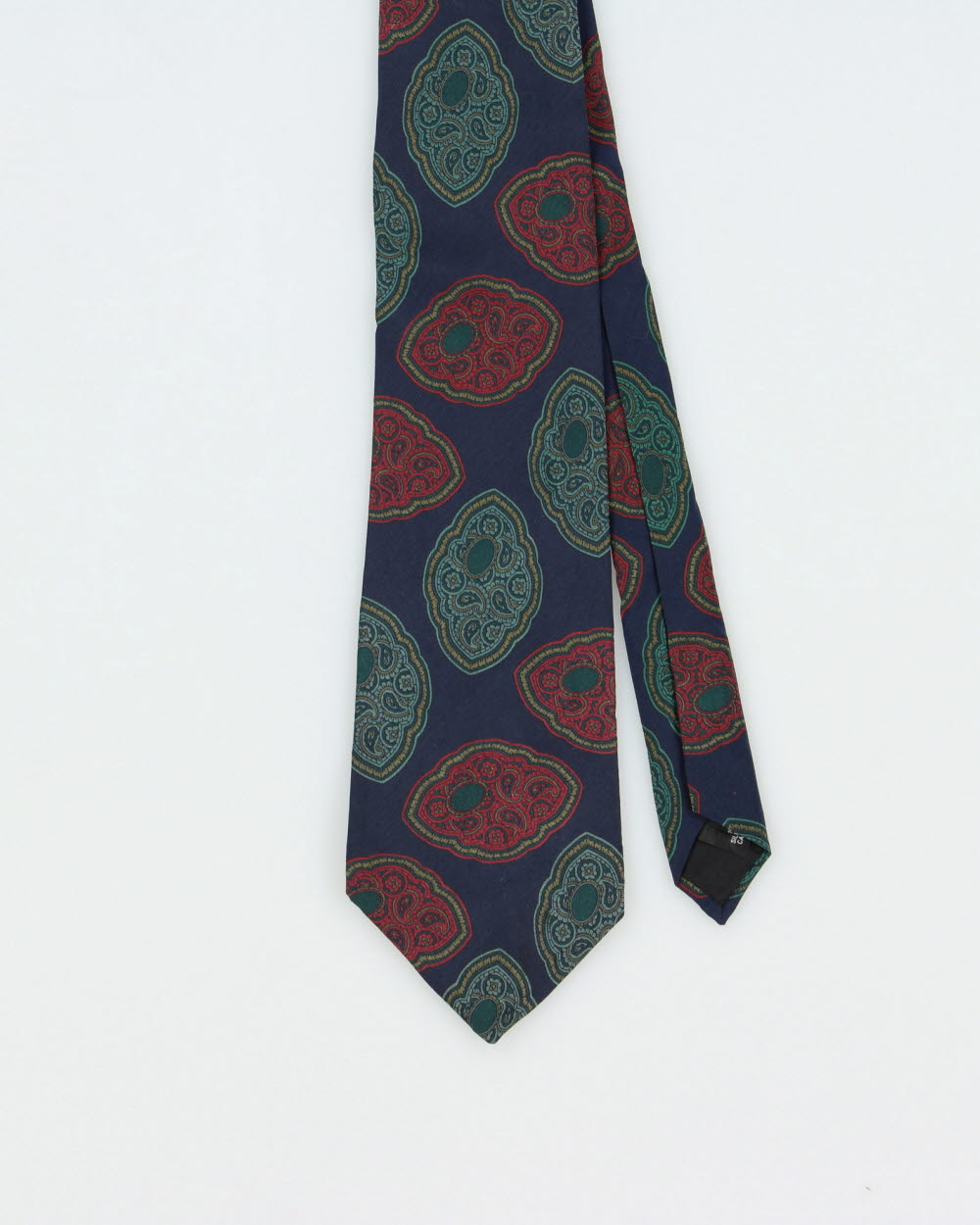 Vintage 1980s Yves Saint Laurent Paisley Badge Silk Tie
