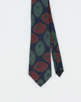 Vintage 1980s Yves Saint Laurent Paisley Badge Silk Tie