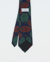 Vintage 1980s Yves Saint Laurent Paisley Badge Silk Tie