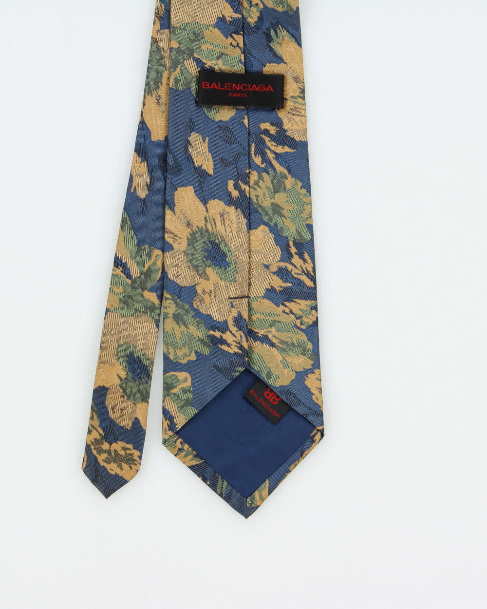 Vintage 1990s Balenciaga Floral Tapestry Patterned Silk Tie