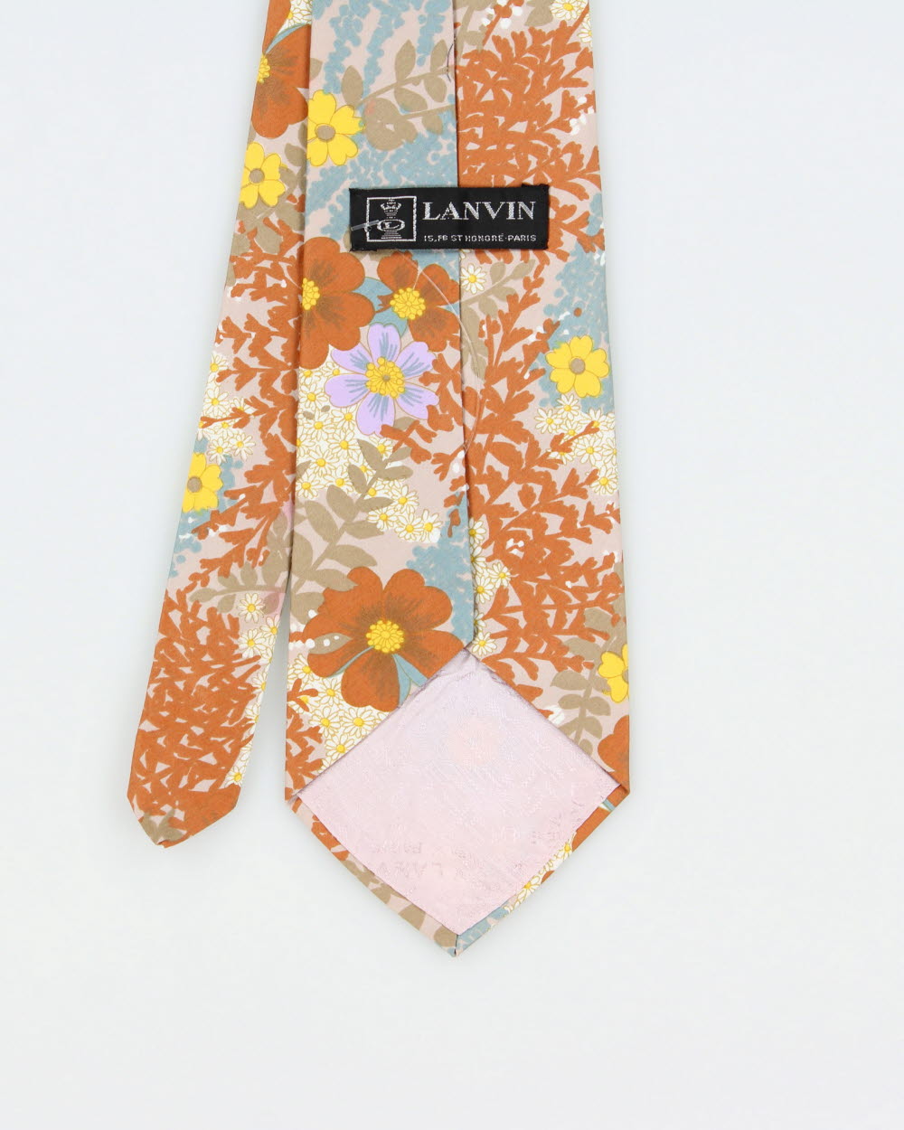 Vintage 1980s Lanvin Paris Floral Patterned Tie
