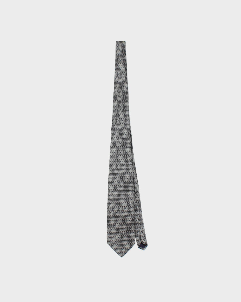 Vintage 1980s Christian Dior Monsieur Zig Zag Patterned Silk Tie