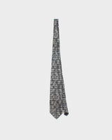 Vintage 1980s Christian Dior Monsieur Zig Zag Patterned Silk Tie