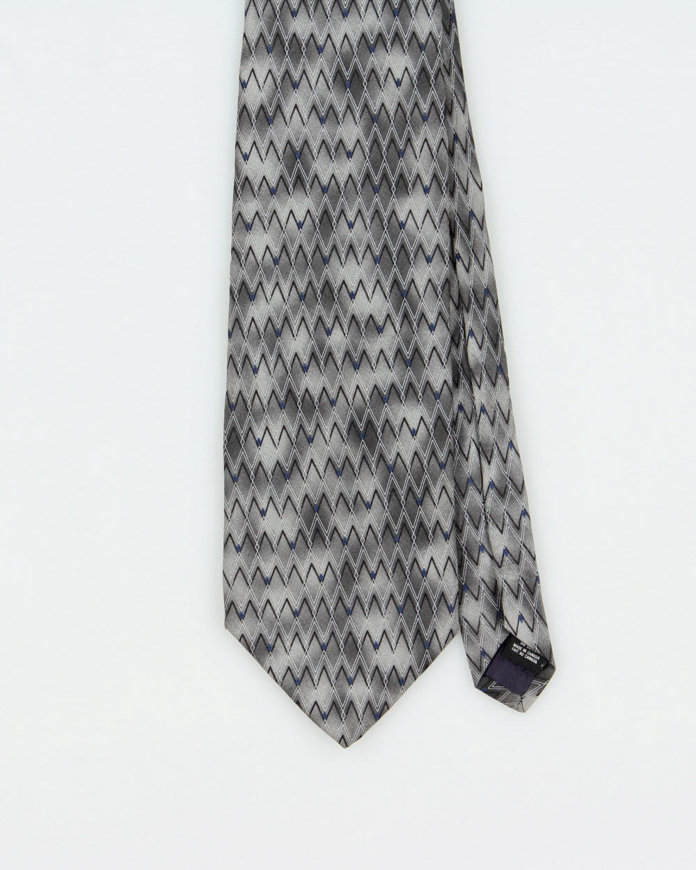 Vintage 1980s Christian Dior Monsieur Zig Zag Patterned Silk Tie