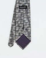 Vintage 1980s Christian Dior Monsieur Zig Zag Patterned Silk Tie