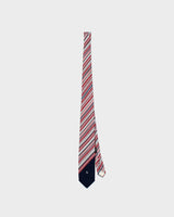 Vintage 1980s Christian Dior Monsieur Embroidered Logo Striped Silk Tie