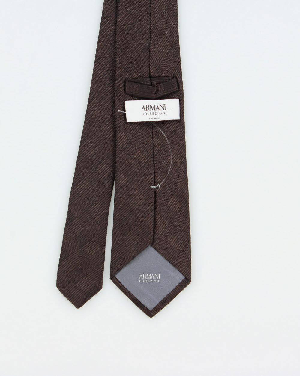Vintage Armani Collezioni Patch Check Silk Tie