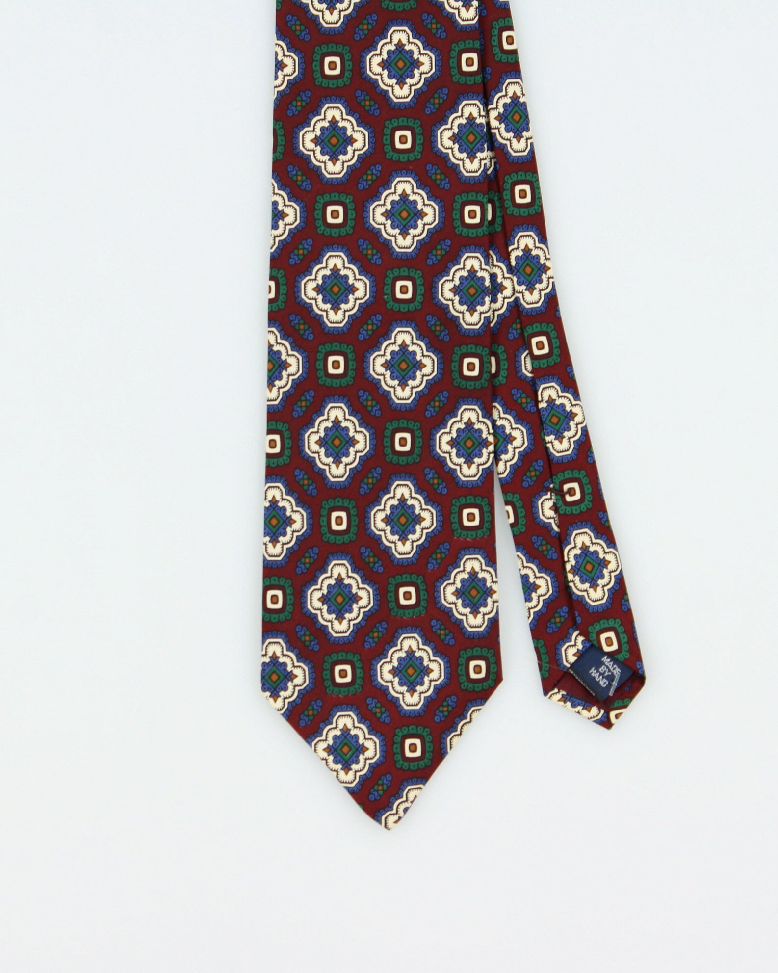 Vintage Y2K 00s Polo Ralph Lauren Hand Made In USA Patterned Silk Tie