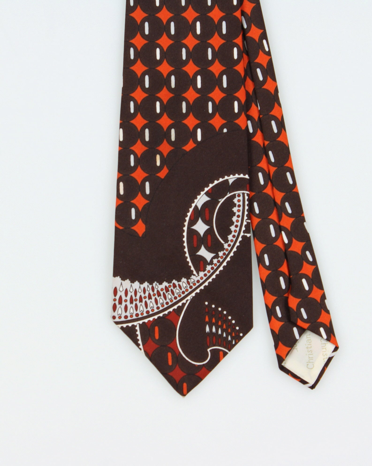 Vintage 1970s Christian Dior Monsieur Patterned Tie