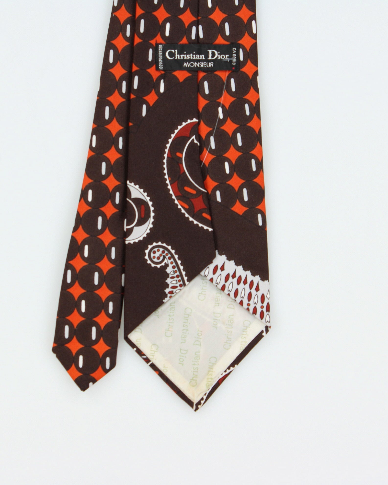 Vintage 1970s Christian Dior Monsieur Patterned Tie