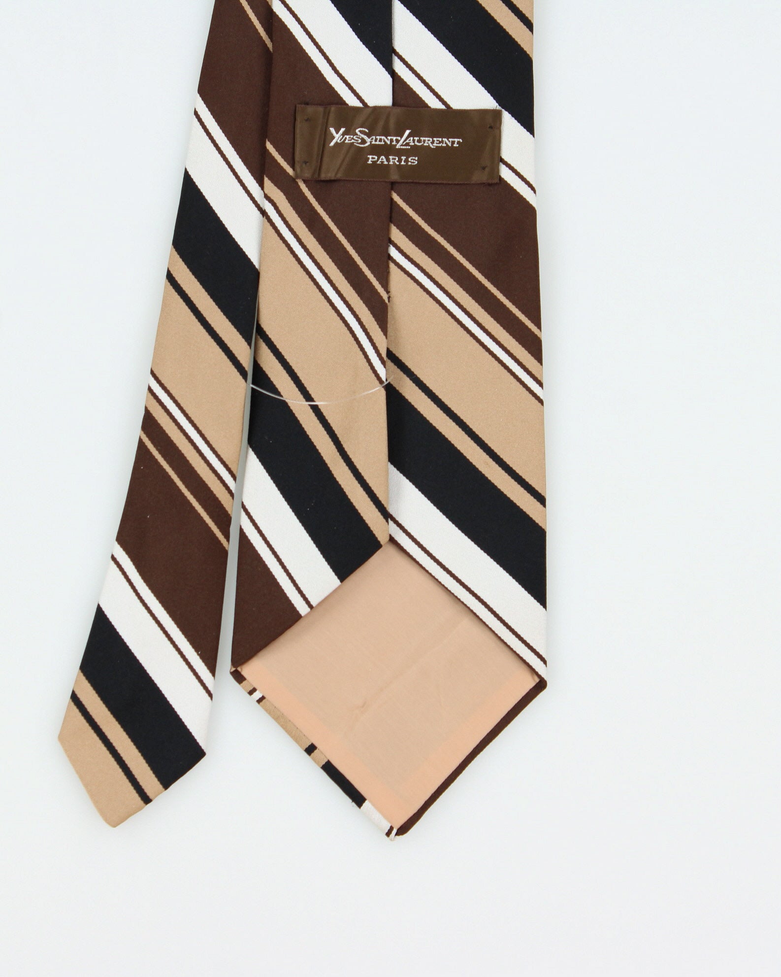 Vintage 1970s Yves Saint Laurent Striped Silk Tie