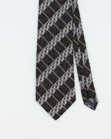 Vintage 1980s Christian Dior Monsieur Patterned Silk Tie