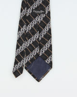 Vintage 1980s Christian Dior Monsieur Patterned Silk Tie