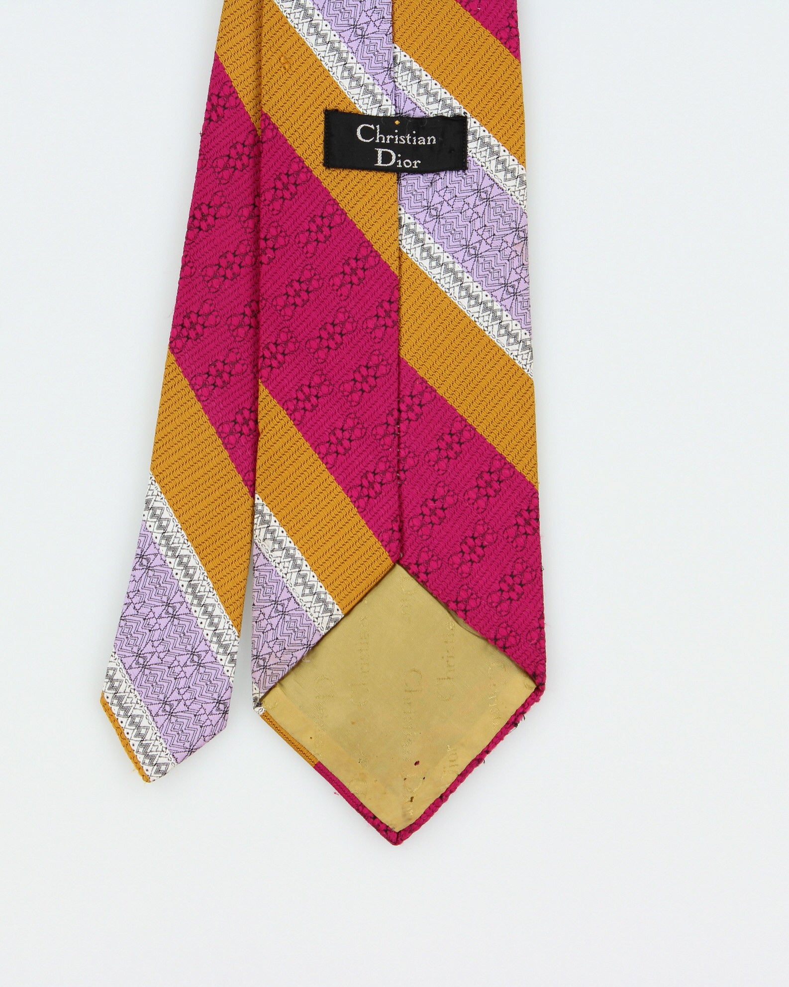 Vintage 1970s Christian Dior Pattern Striped Tie