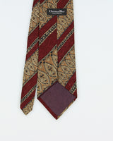 Vintage 1980s Christian Dior Monsieur Paisley Striped Silk Tie
