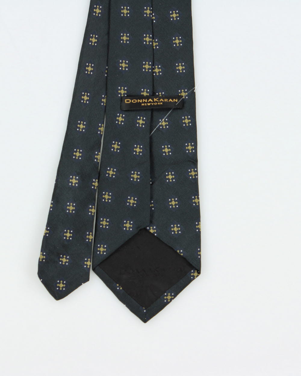 Vintage 1990s Donna Karan Hand Made In USA Silk Patterned Tie