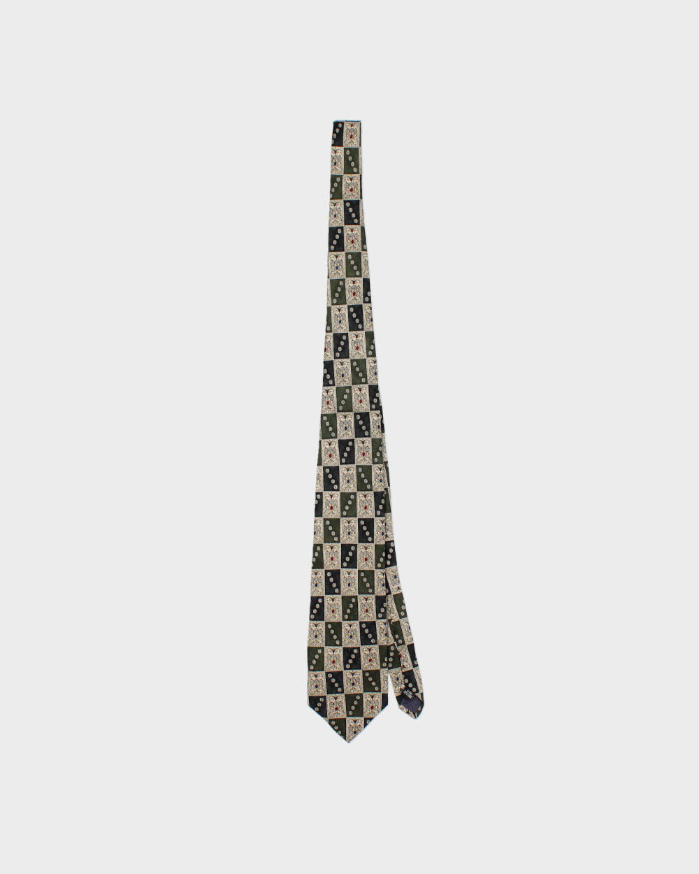 Vintage 1980s Christian Dior Monsieur Baroque Patch Silk Tie