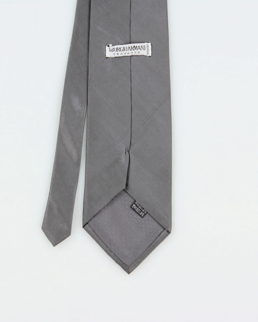 Vintage 1980s Giorgio Armani Gun Metal Metallic Silk Tie
