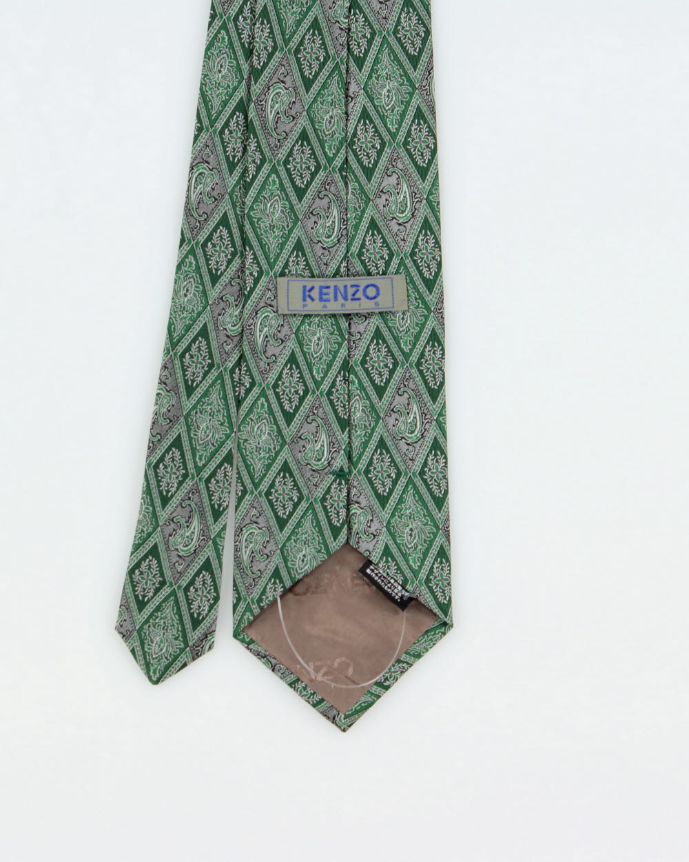 Vintage 1990s Kenzo Diamond Paisley Silk Tie