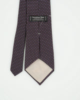 Vintage 1990s Christian Dior Diamond Pattern Made In USA Silk Tie