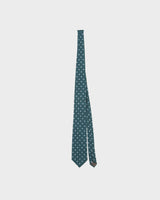 Vintage 1990s Lanvin Emerald Polka Dot Made In America Silk Tie