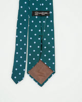 Vintage 1990s Lanvin Emerald Polka Dot Made In America Silk Tie