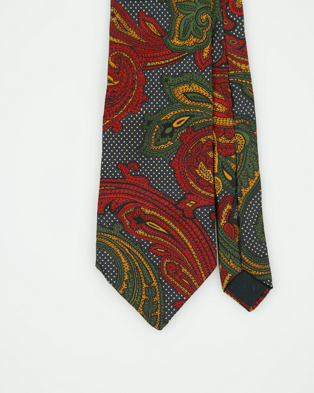 Vintage 1990s Fendi Polka Dot Paisley Silk Tie