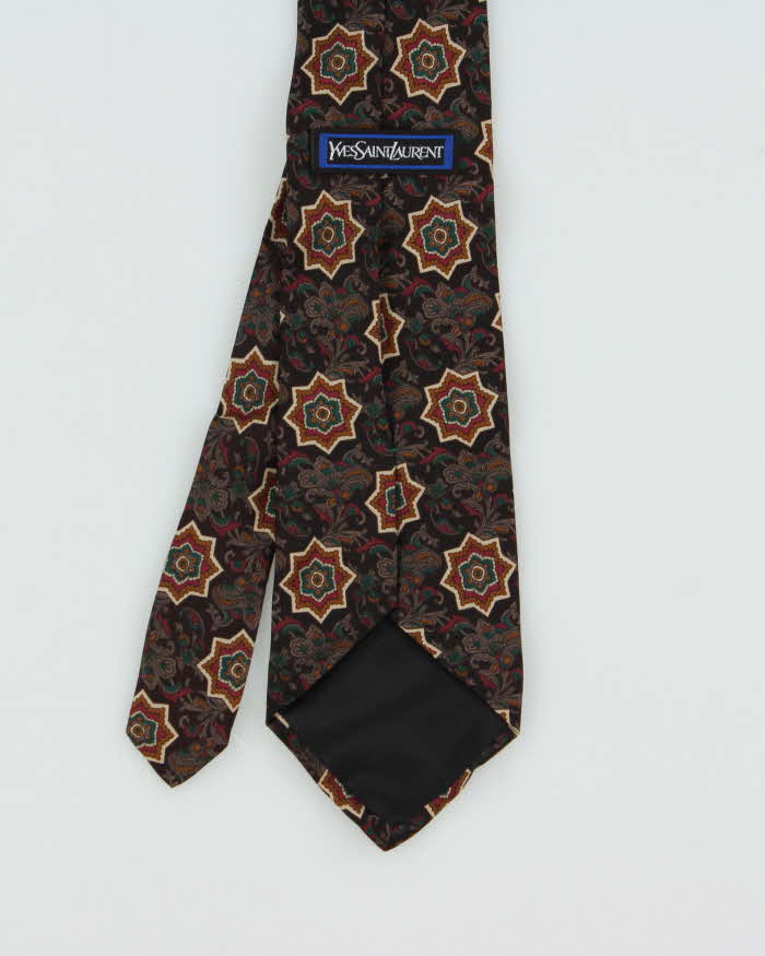 Vintage 1980s Yves Saint Laurent Paisley Silk Tie