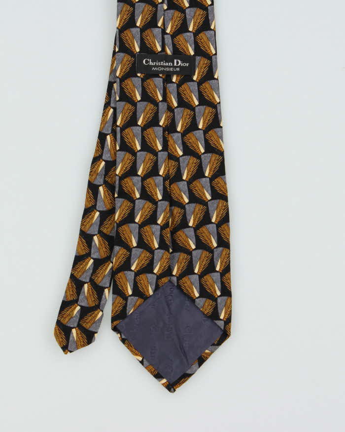 Vintage 1980s Christian Dior Patterned Silk Tie