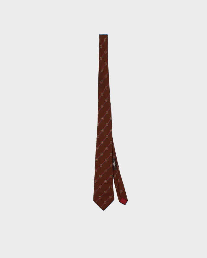 Vintage 1970s Yves Saint Laurent Striped Floral Silk Tie