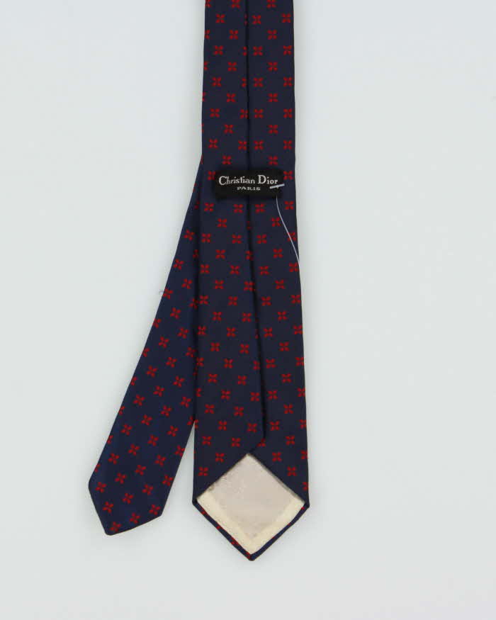 Vintage 1980s Christian Dior Patterned Silk Tie
