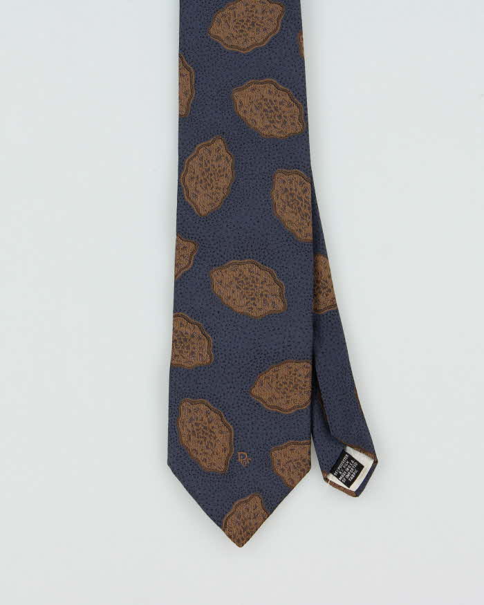 Vintage 1980s Christian Dior Silk Blend Patterned Tie