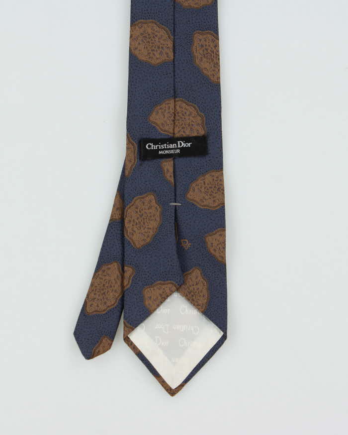 Vintage 1980s Christian Dior Silk Blend Patterned Tie