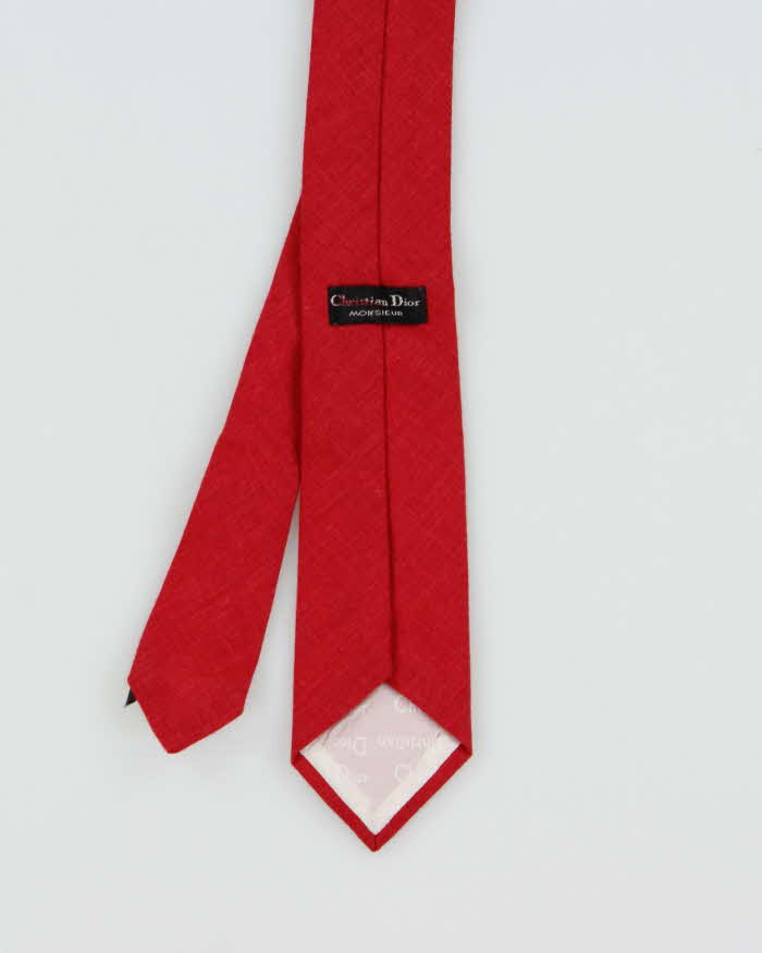 Vintage 1980s Christian Dior Linen Blend Tie
